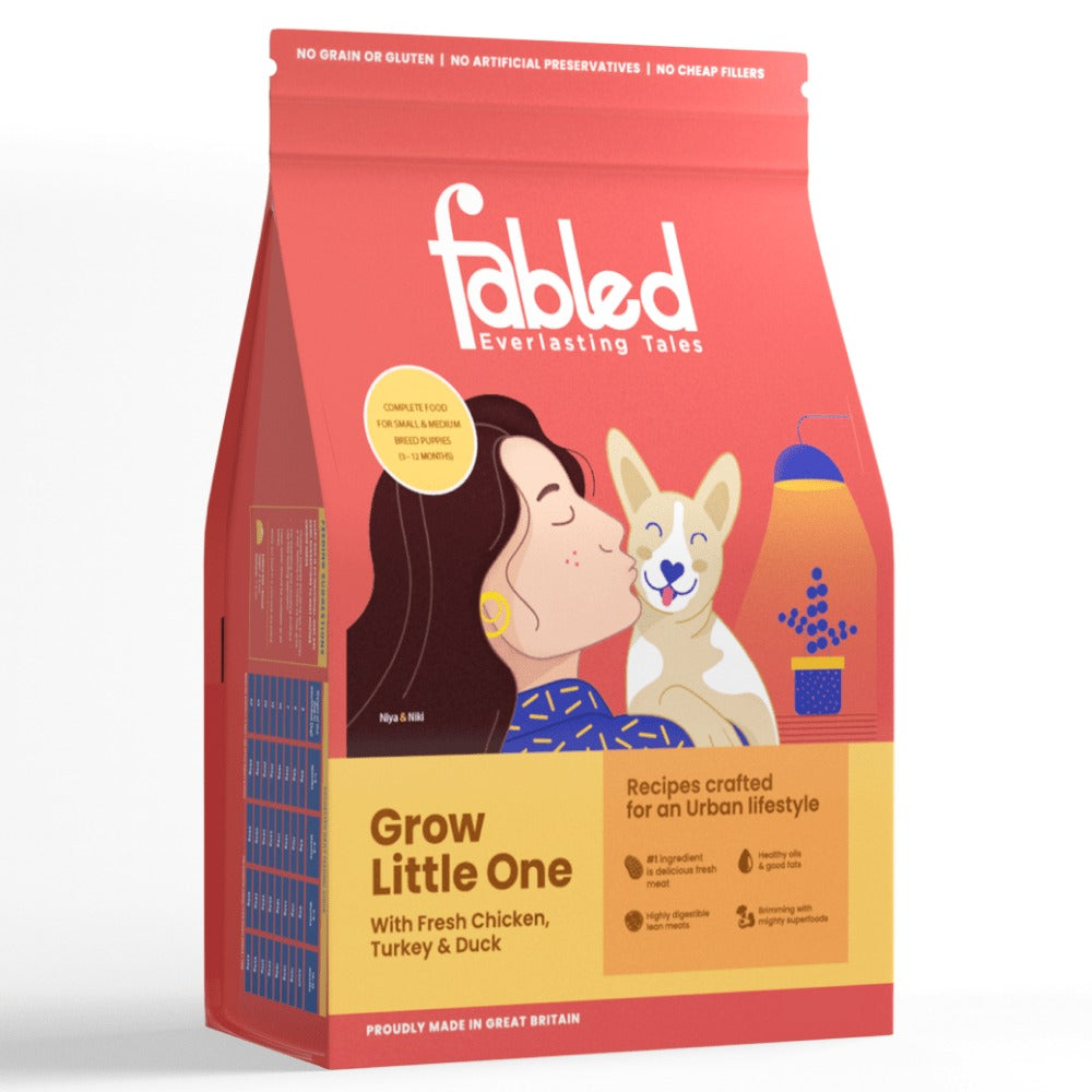 Fabled Grow Little One Fresh Chicken Turkey & Duck Small Medium Dog Dry Food (Limited Shelf Life)