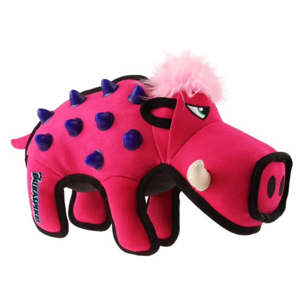 GiGwi Duraspikes Extra Durable Wild Boar Toy for Dogs (Rose)