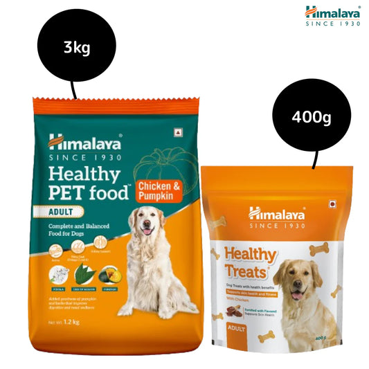 Himalaya Chicken & Pumpkin Dry Food and Chicken Healthy Treats Adult Dog Combo