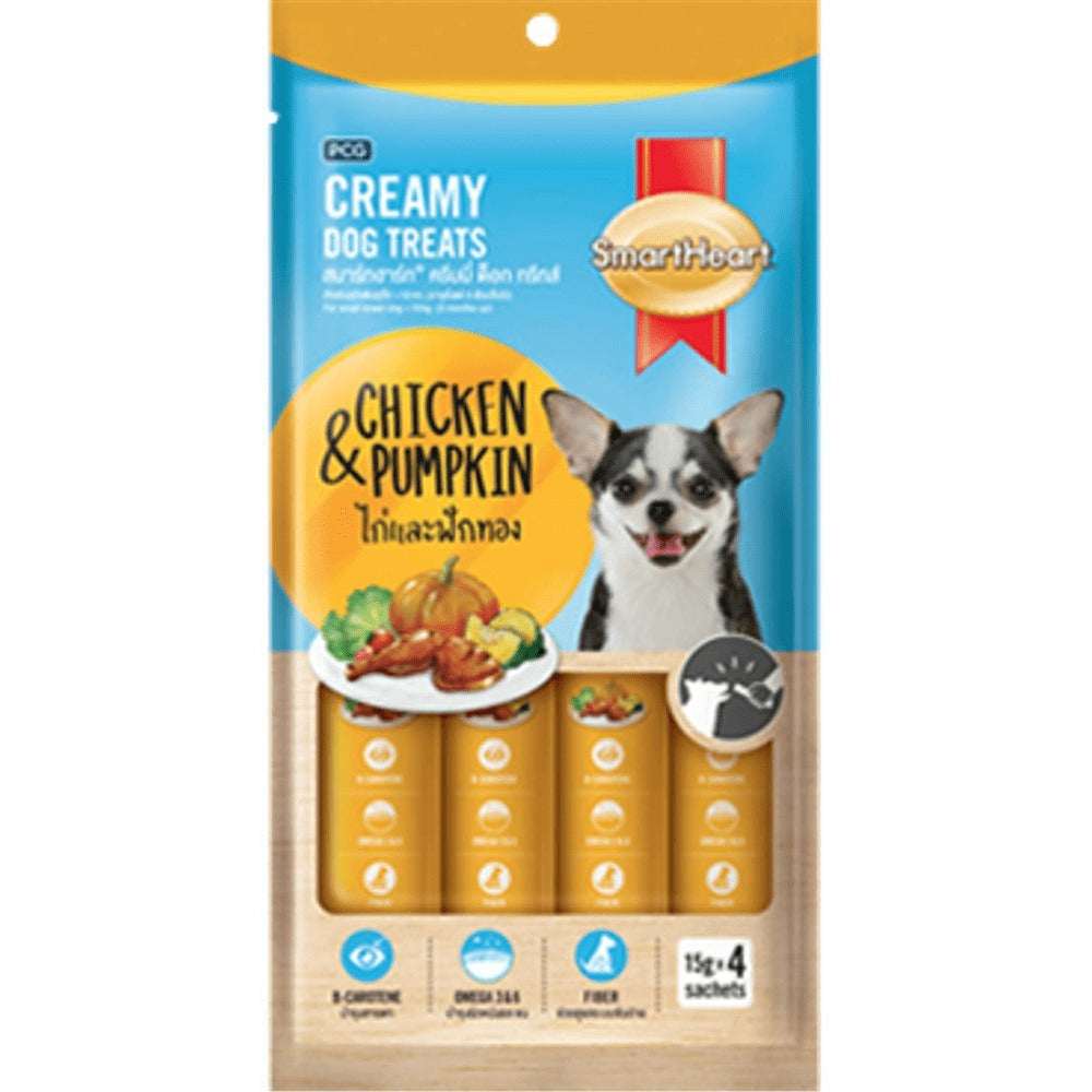 SmartHeart Chicken & Carrot, Chicken & Pumpkin and Chicken & Spinach Dog Creamy Treat Combo