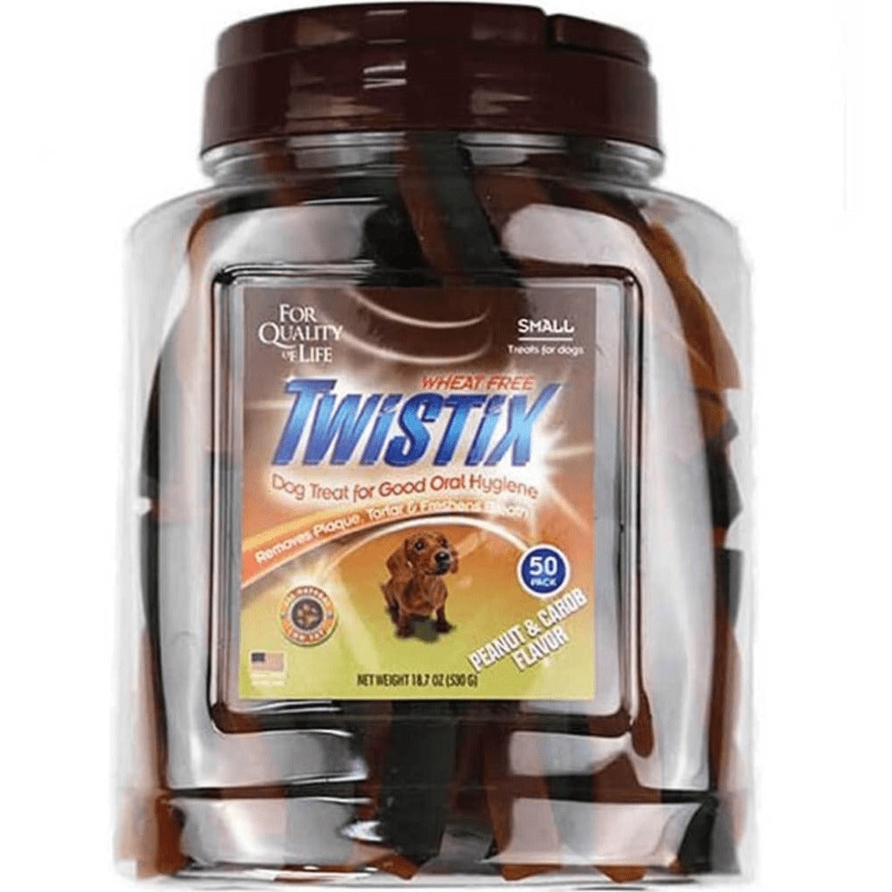 NPIC Twistix Peanut & Carob Canister Dog Treats