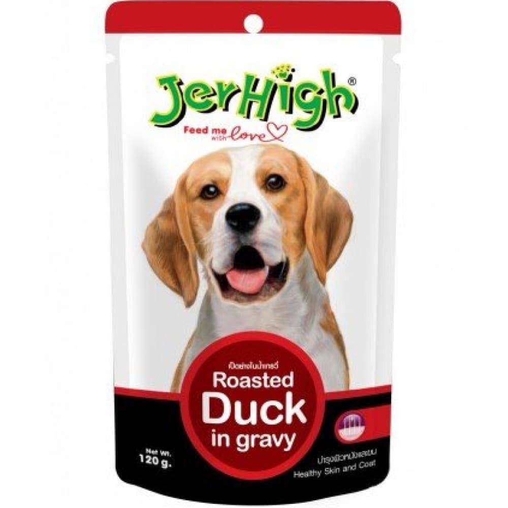 JerHigh Roasted Duck in Gravy and Chicken And Liver in Gravy Dog Wet Food Combo