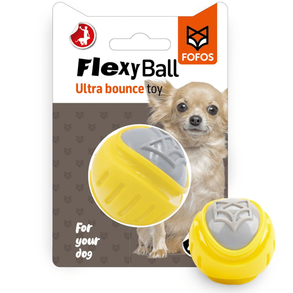 Pedigree Dentastix Oral Care Treats for Adult Medium Breeds (10-25 kg), Fofos Flexy yellow & grey Ultra Bounce Ball Toy & Basil Squeaky Orange Rubber Ball Toy Combo for Dogs