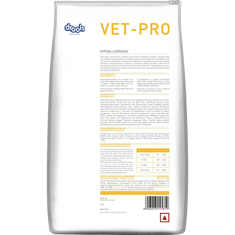 Drools VET PRO Hypoallergenic Adult Dog Dry Food