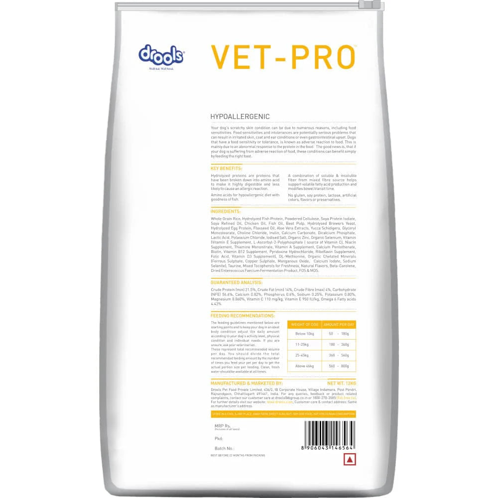 Drools VET PRO Hypoallergenic Adult Dog Dry Food