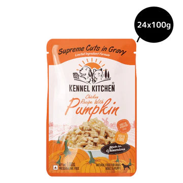 Kennel Kitchen Supreme Cuts in Gravy Chicken Recipe with Pumpkin Puppy & Adult Dog Wet Food (All Life Stage)