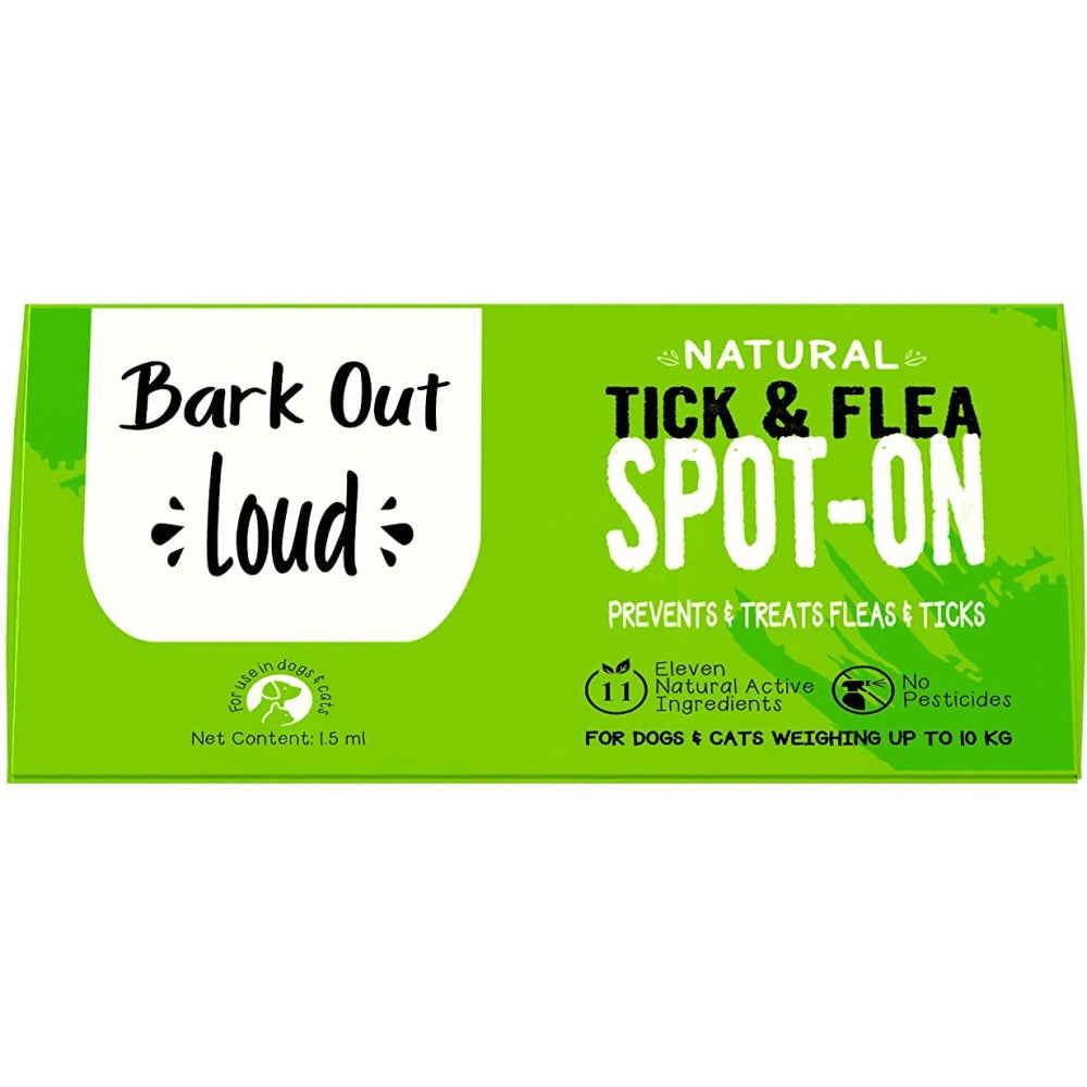 Bark Out Loud Natural Tick & Fleas Spot On Solution for Dogs and Cats