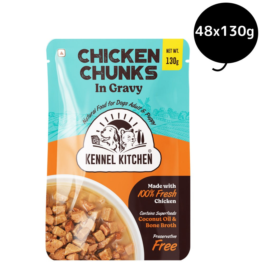 Kennel Kitchen Chicken Chunks in Gravy Puppy & Adult Dog Wet Food (All Life Stage)