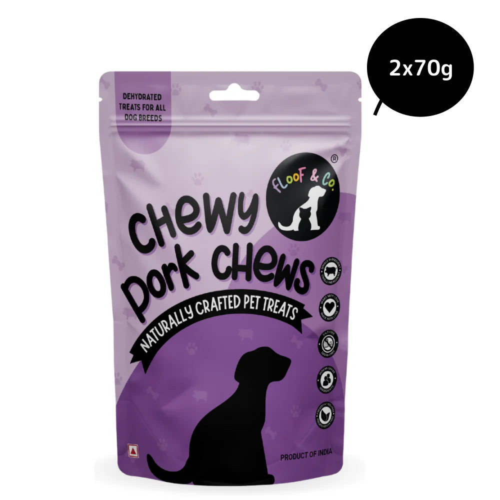 Floof & Co Chewy Pork Chew Jerky Dog Treats