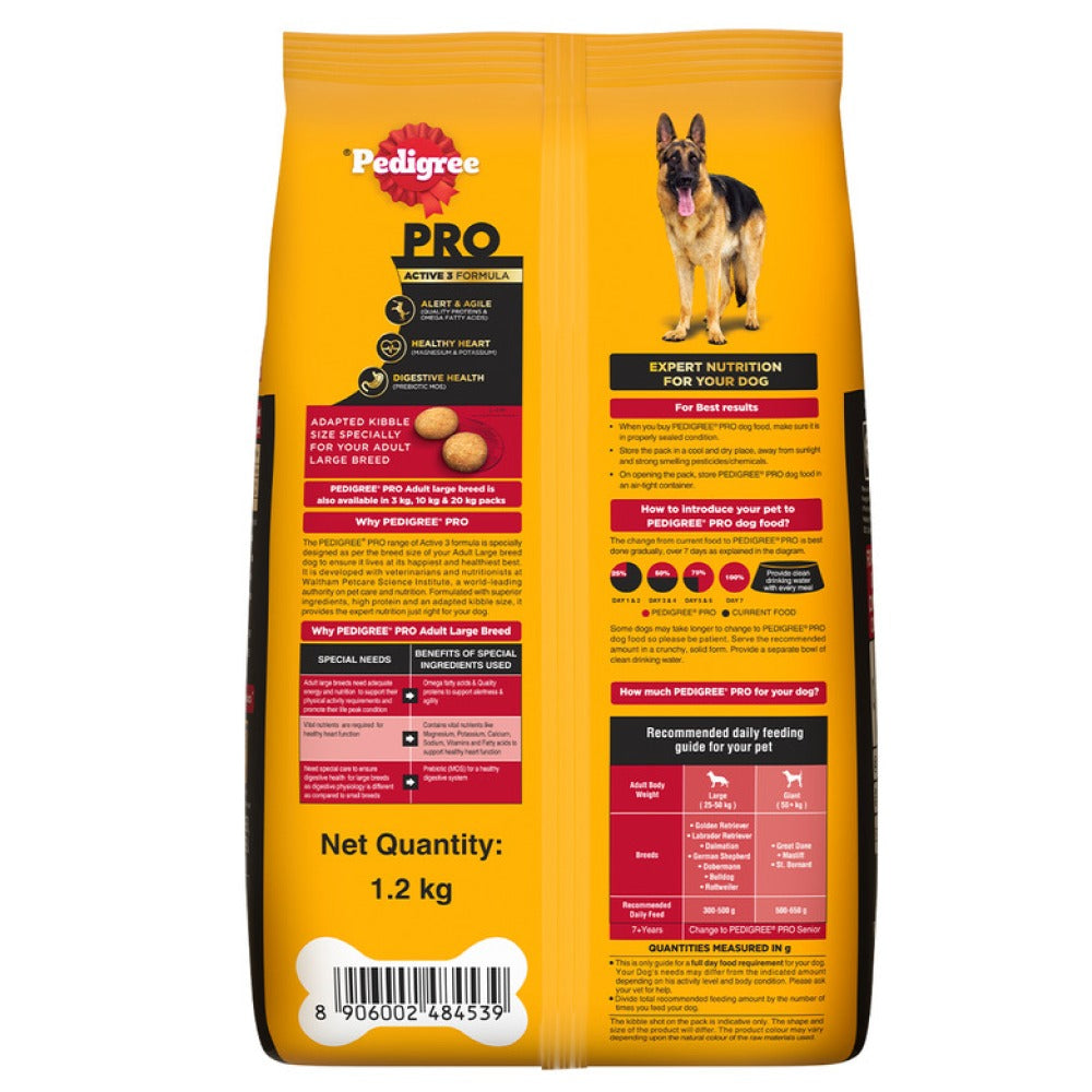 Pedigree PRO Expert Nutrition Active Adult (18 Months Onwards) Large Breed Dog Dry Food