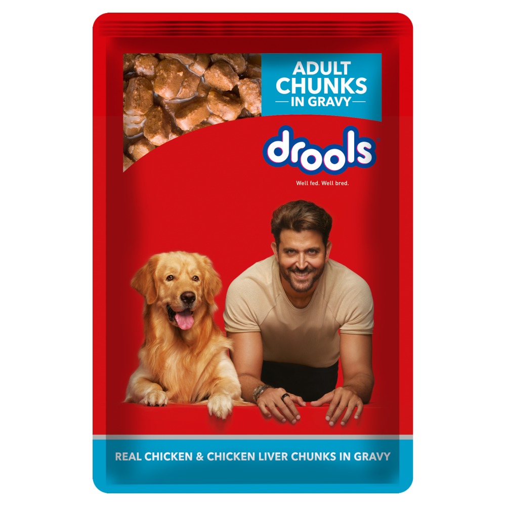 Drools Real Chicken & Chicken Liver Chunks in Gravy Adult Dog Wet Food (60g)