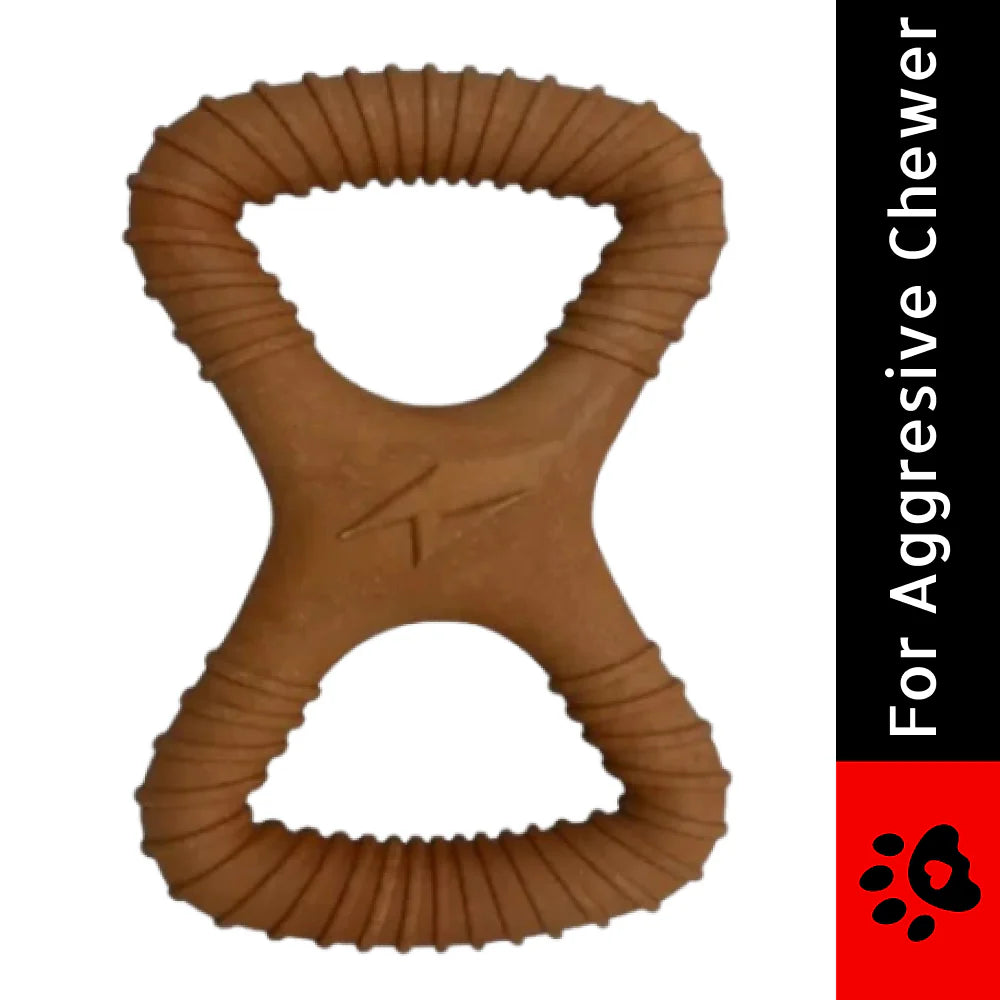 Talking Dog Club Infinity Nylon Bone Heavy Chew Toy for Dogs (Brown)