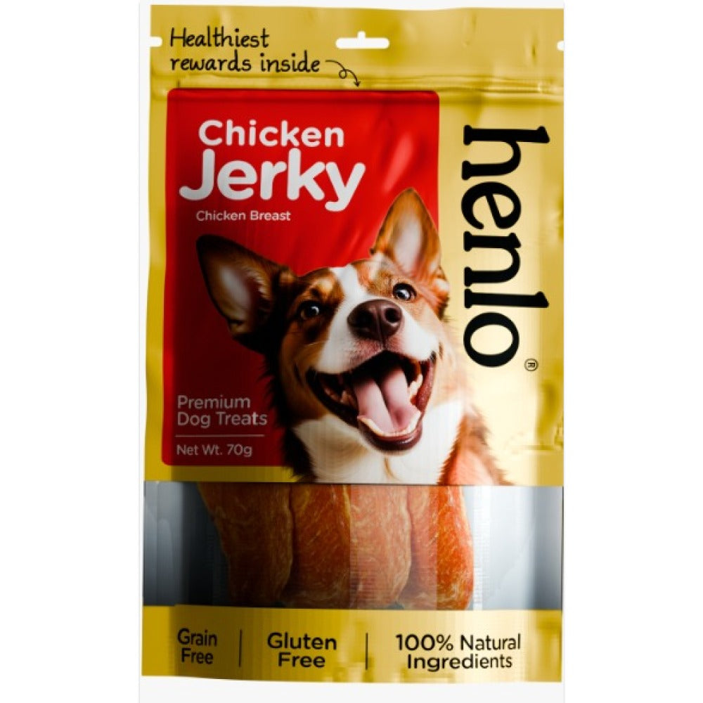 Henlo Chicken & Vegetable Baked Dry Food and Chicken Jerky Treats for Dogs Combo