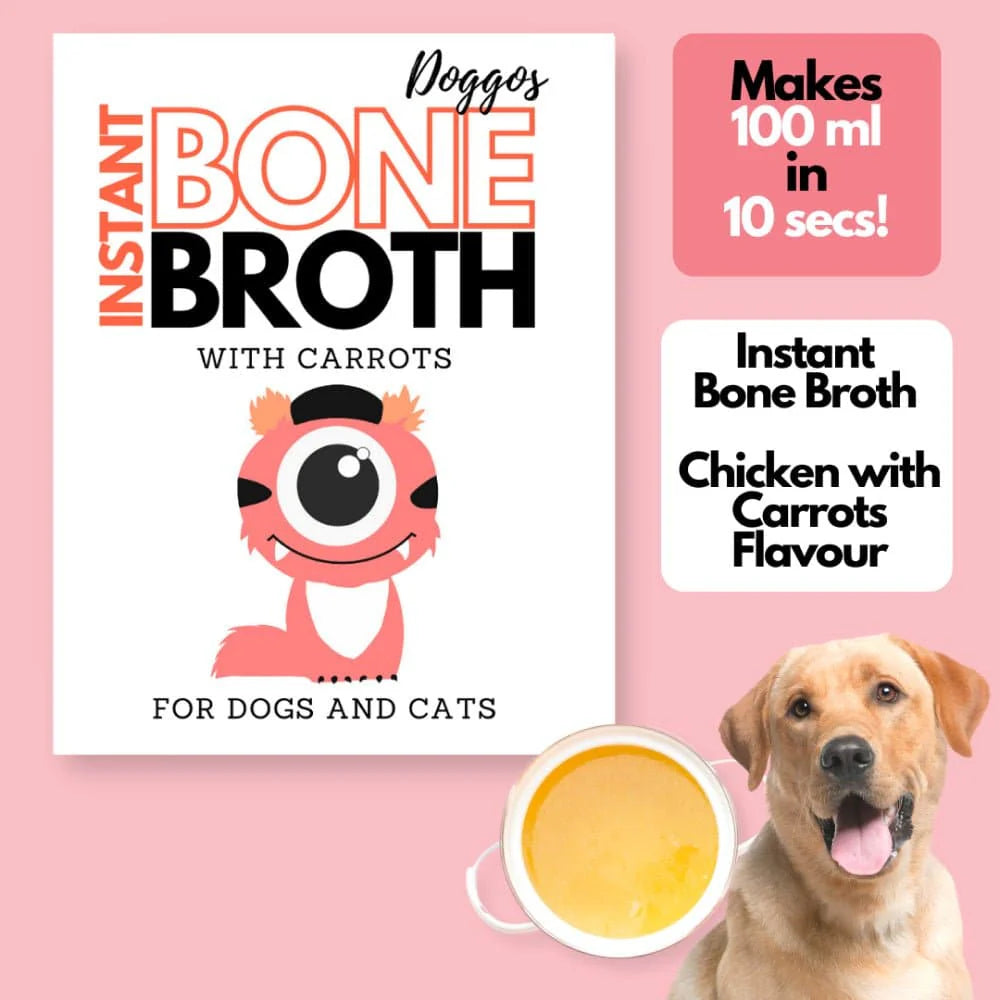 Doggos Instant Chicken Bone Broth with Carrot for Dogs and Cats