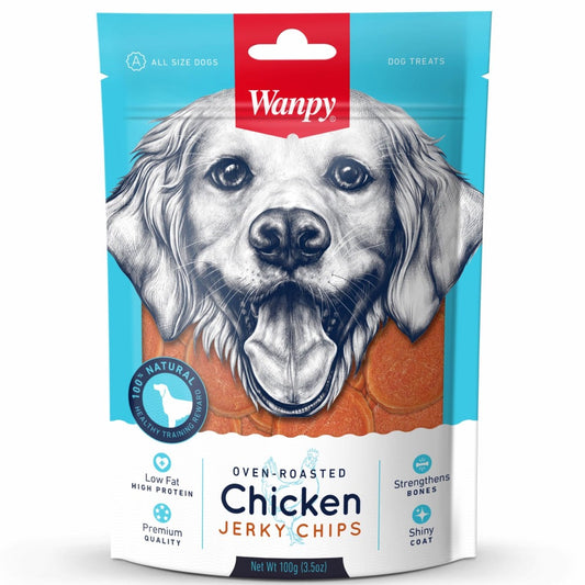 Wanpy Oven Roasted Chicken Jerky Chips Dog Treats