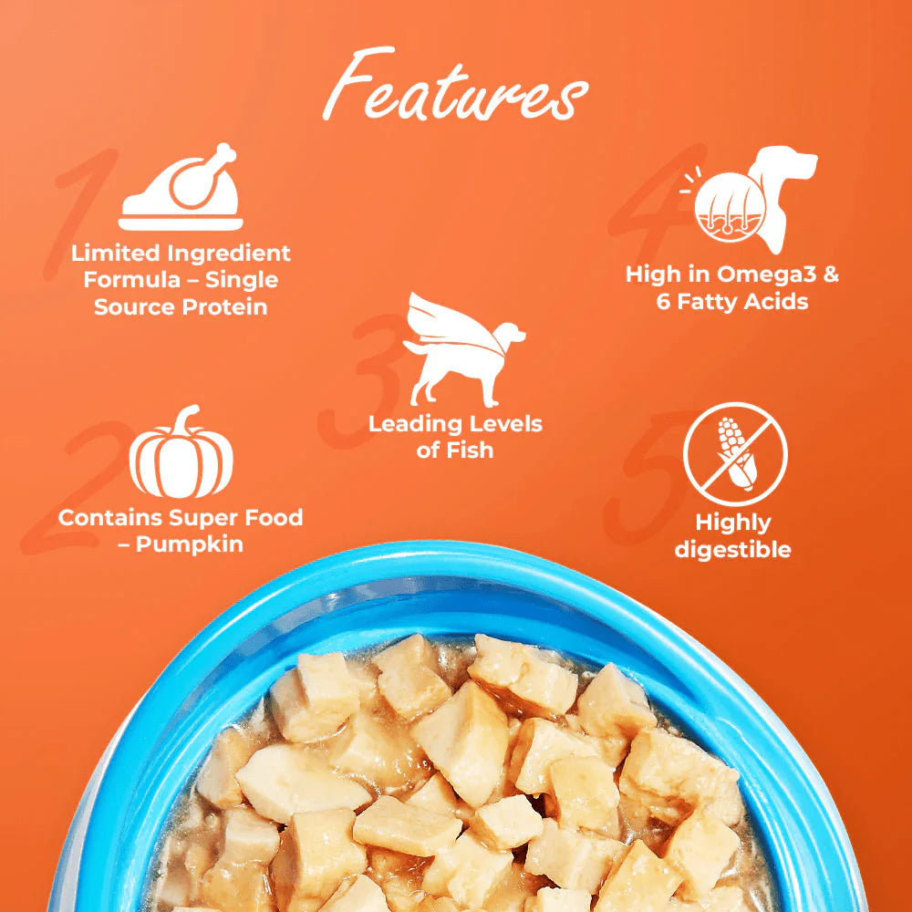 Kennel Kitchen Supreme Cuts in Gravy Fish Recipe with Pumpkin Puppy & Adult Dog Wet Food (All Life Stage)