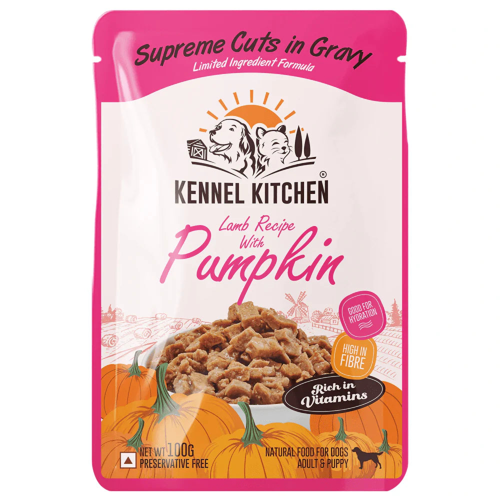 Kennel Kitchen Supreme Cuts Chicken with Pumpkin and Lamb with Pumpkin Gravy Adults & Puppy Dog Wet Food (All Lifestages) Combo