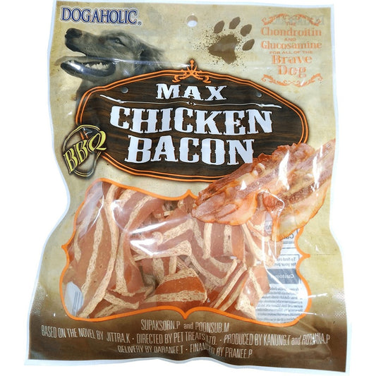 Dogaholic Max Barbeque Chicken Bacon Strips Dog Treats