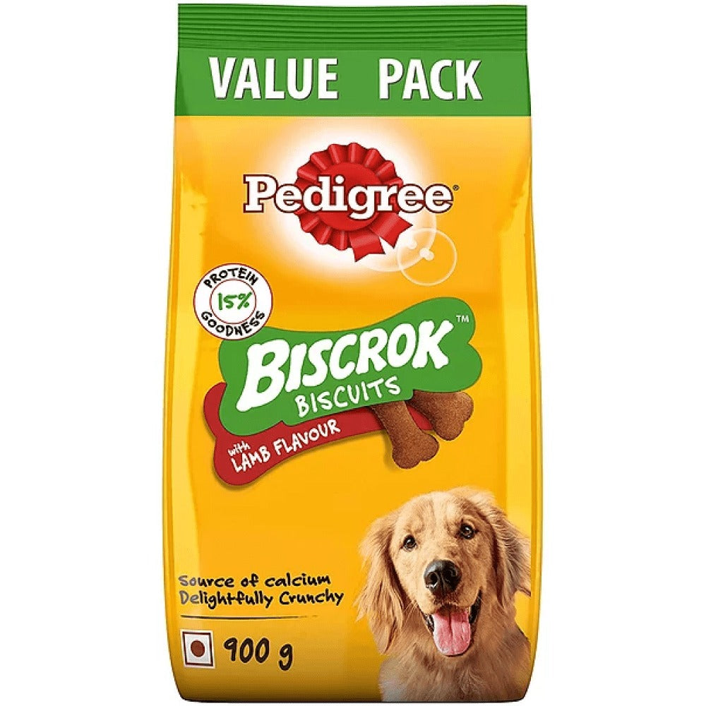 Pedigree Lamb Flavour Biscrok Biscuits Dog Treats (500g)