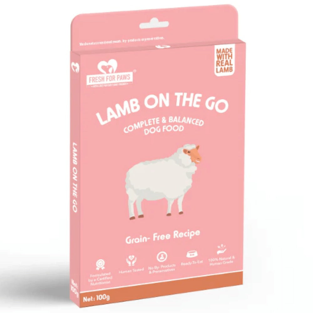 Fresh For Paws Lamb On The Go Dog Wet Food and Drools Absolute Calcium Sausage Supplement for Dogs