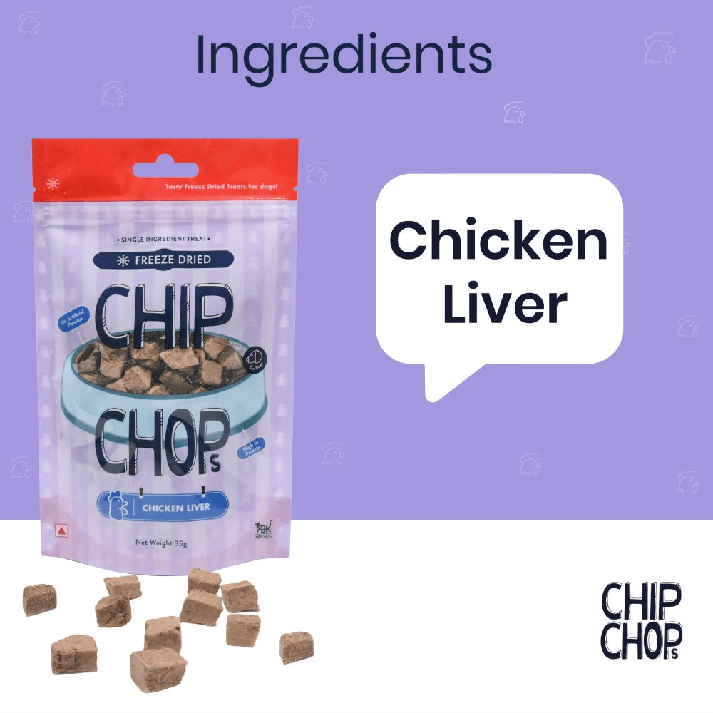 Chip Chops Freeze Dried Chicken Liver Dog Treats