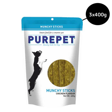 Purepet Chicken Flavor Munchy Sticks Dog Treats