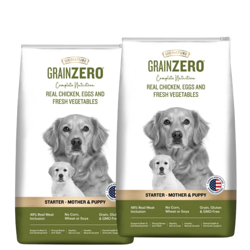 Signature Grain Zero Real Chicken, Egg and Vegetables Mother and Puppy Starter Dog Dry Food