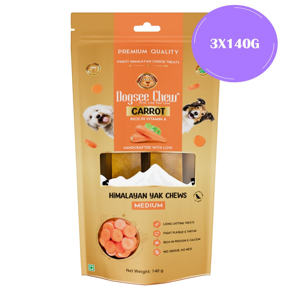 Dogsee Chew Carrot Flavour Medium Bars Dog Treats