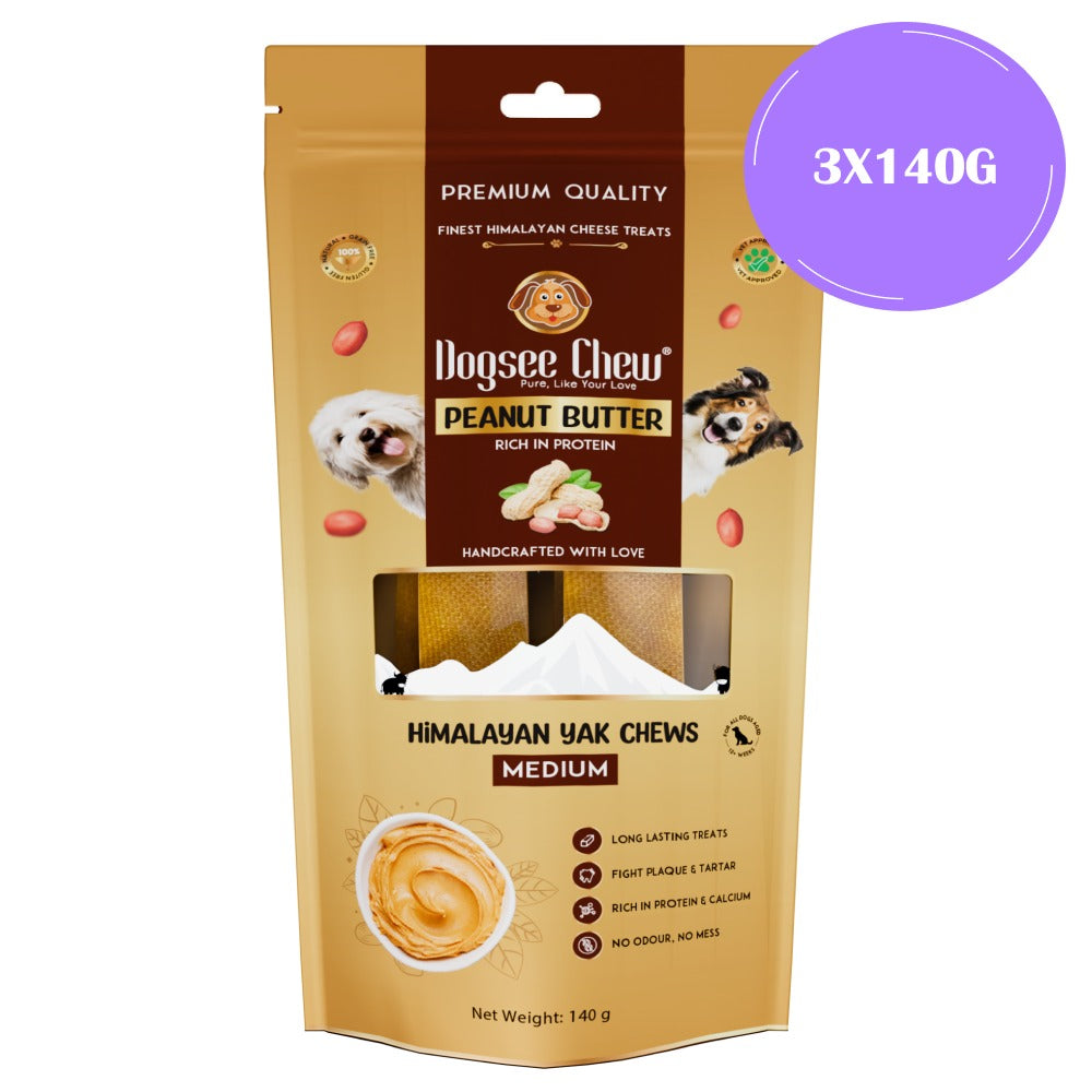 Dogsee Chew Peanut Butter Flavour Medium Bars Dog Treats