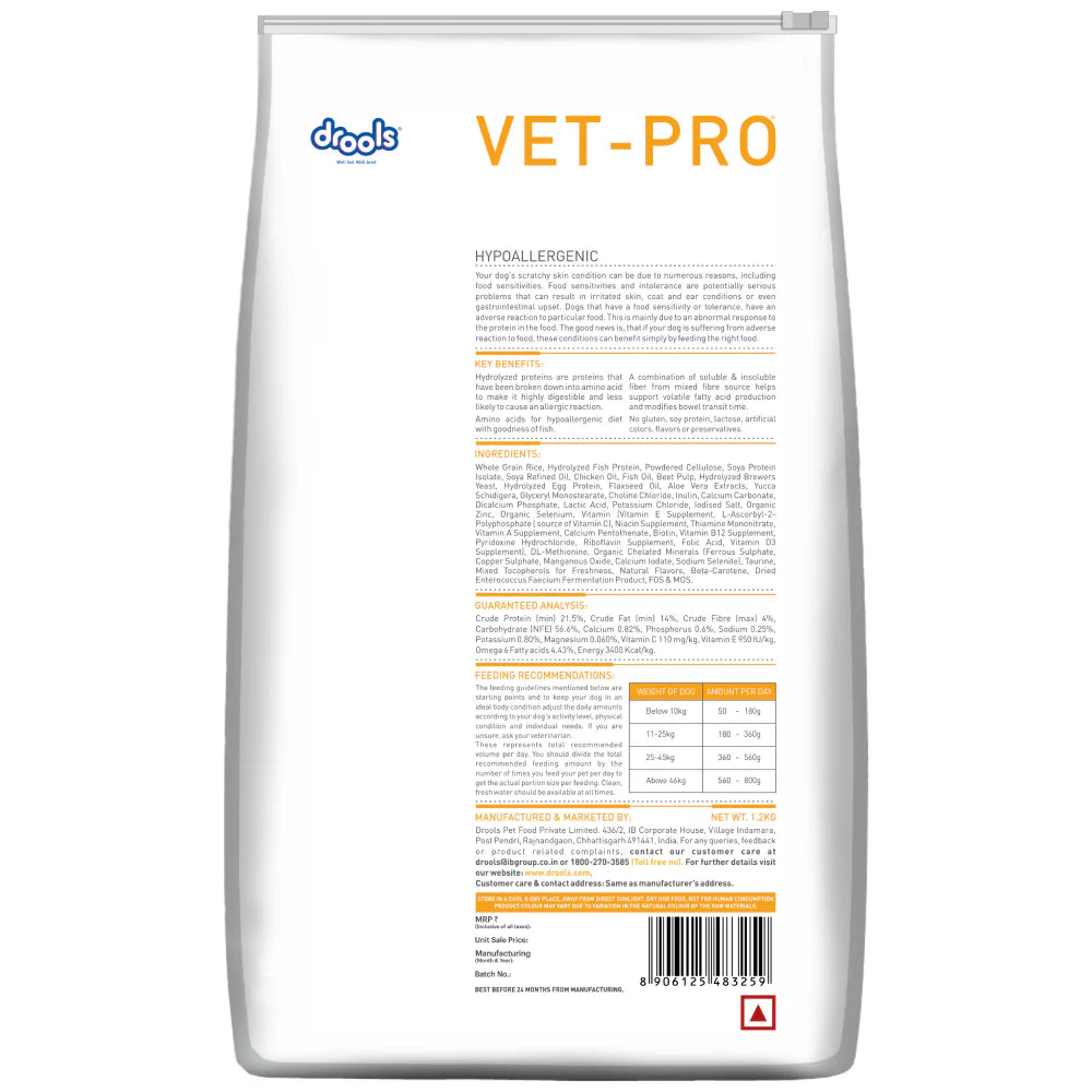 Drools VET PRO Hypoallergenic Adult Dog Dry Food