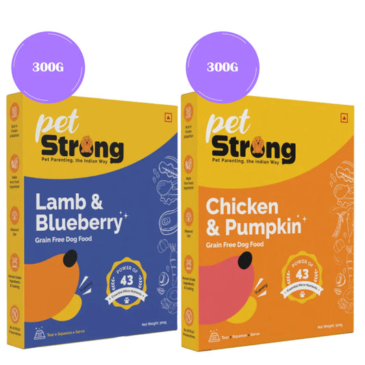 PetStrong Lamb and Blueberry & Chicken and Pumpkin Grain Free Fresh Food for Dogs Combo