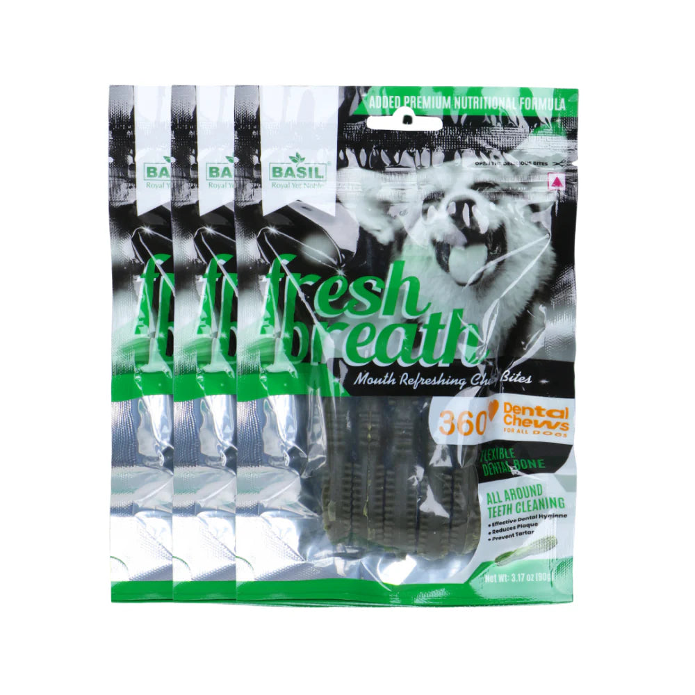 Basil Fresh Breath Chewy Bone Dog Treat