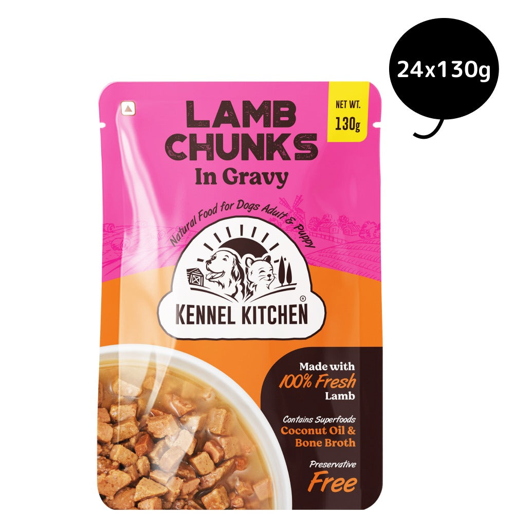 Kennel Kitchen Lamb Chunks in Gravy Puppy & Adult Dog Wet Food (All Life Stage)