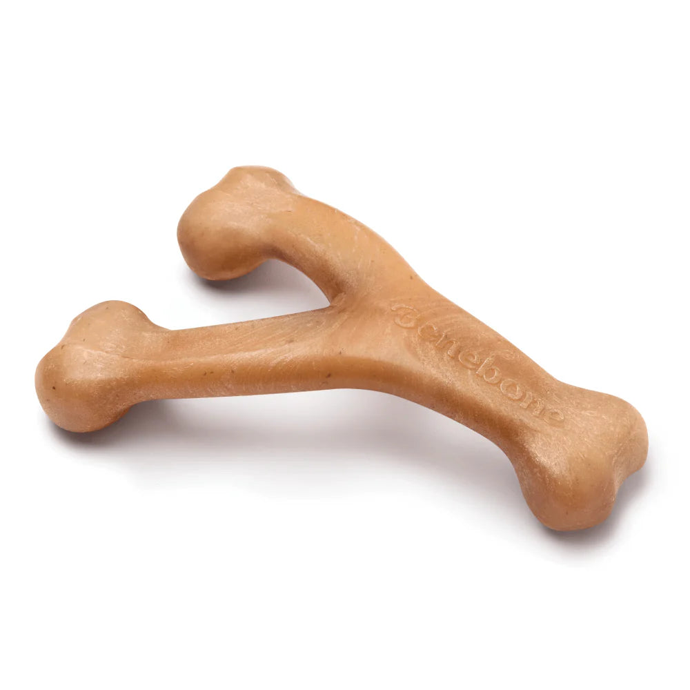 Benebone Peanut Butter Flavored Wishbone Chew Toy for Dogs | For Aggressive Chewers