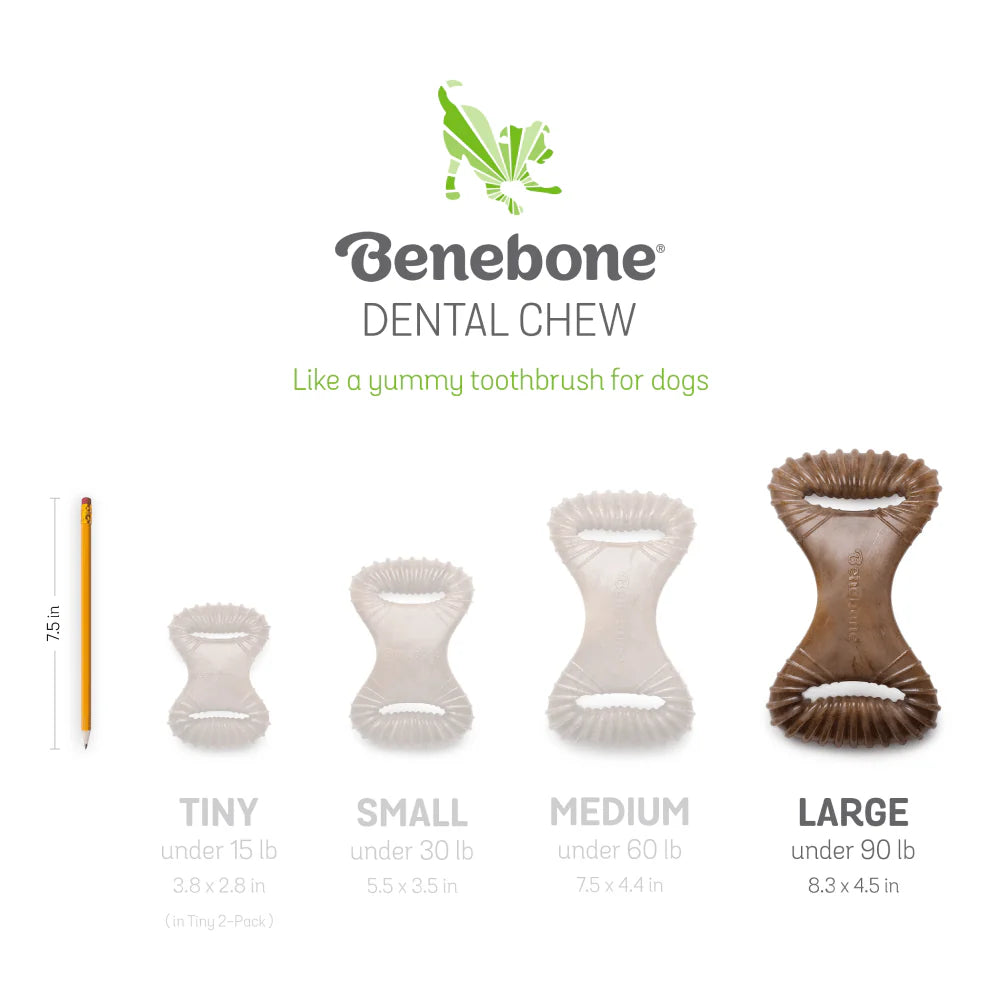 Benebone Peanut Butter Flavored Dental Chew Toy for Dogs | For Aggressive Chewers