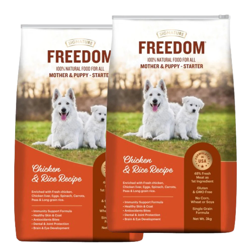 Signature Freedom Chicken and Rice Recipe Mother and Puppy Starter Dog Dry Food