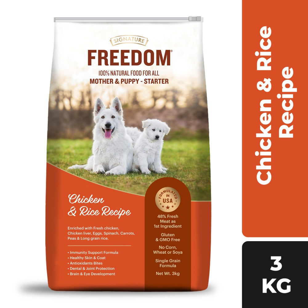 Signature Freedom Chicken and Rice Recipe Mother and Puppy Starter Dog Dry Food (Limited Shelf Life)