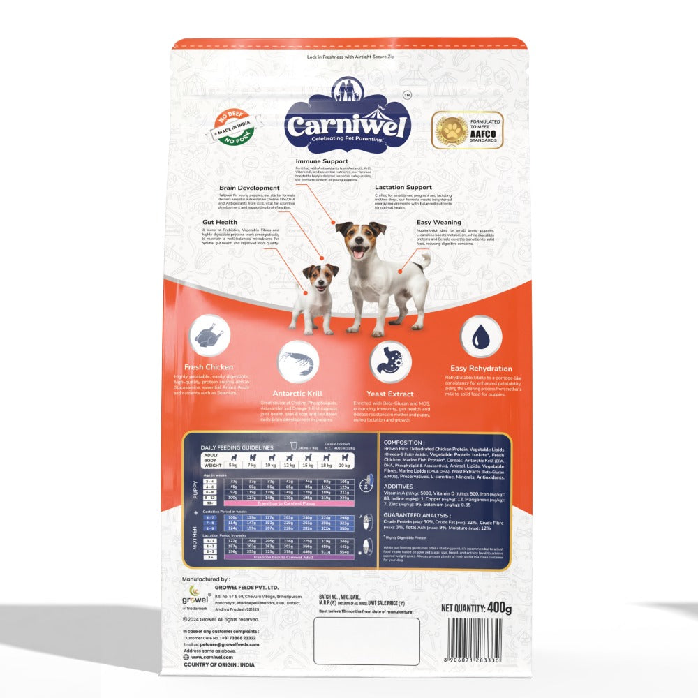 Carniwel Fresh Chicken Kibble Starter For Small Breed Mother & Baby Dog Dry Food