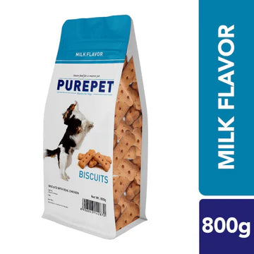 Purepet Milk Flavour Real Chicken Biscuit Dog Treats Pouch