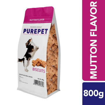 Purepet Mutton Flavour Real Chicken Biscuit Dog Treats Pouch