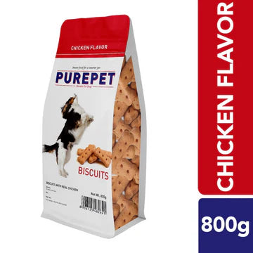 Purepet Chicken Flavour Real Chicken Biscuit Dog Treats Pouch