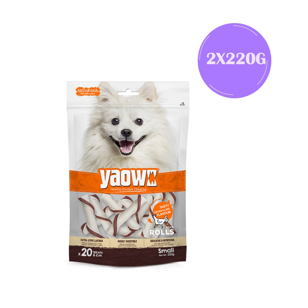 Gnawlers Yaowo Stick Roll Dog Treats (2.5inch)