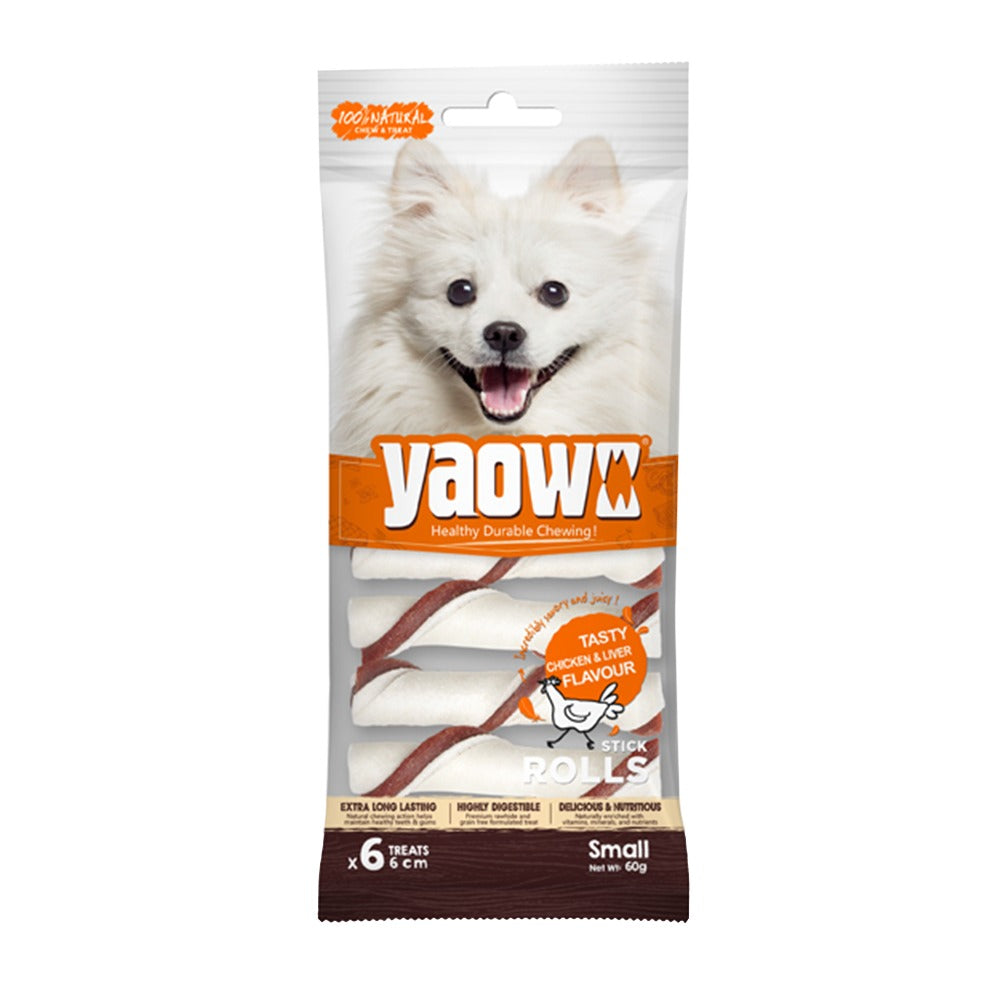 Gnawlers Yaowo Stick Roll Dog Treats (2.5inch)