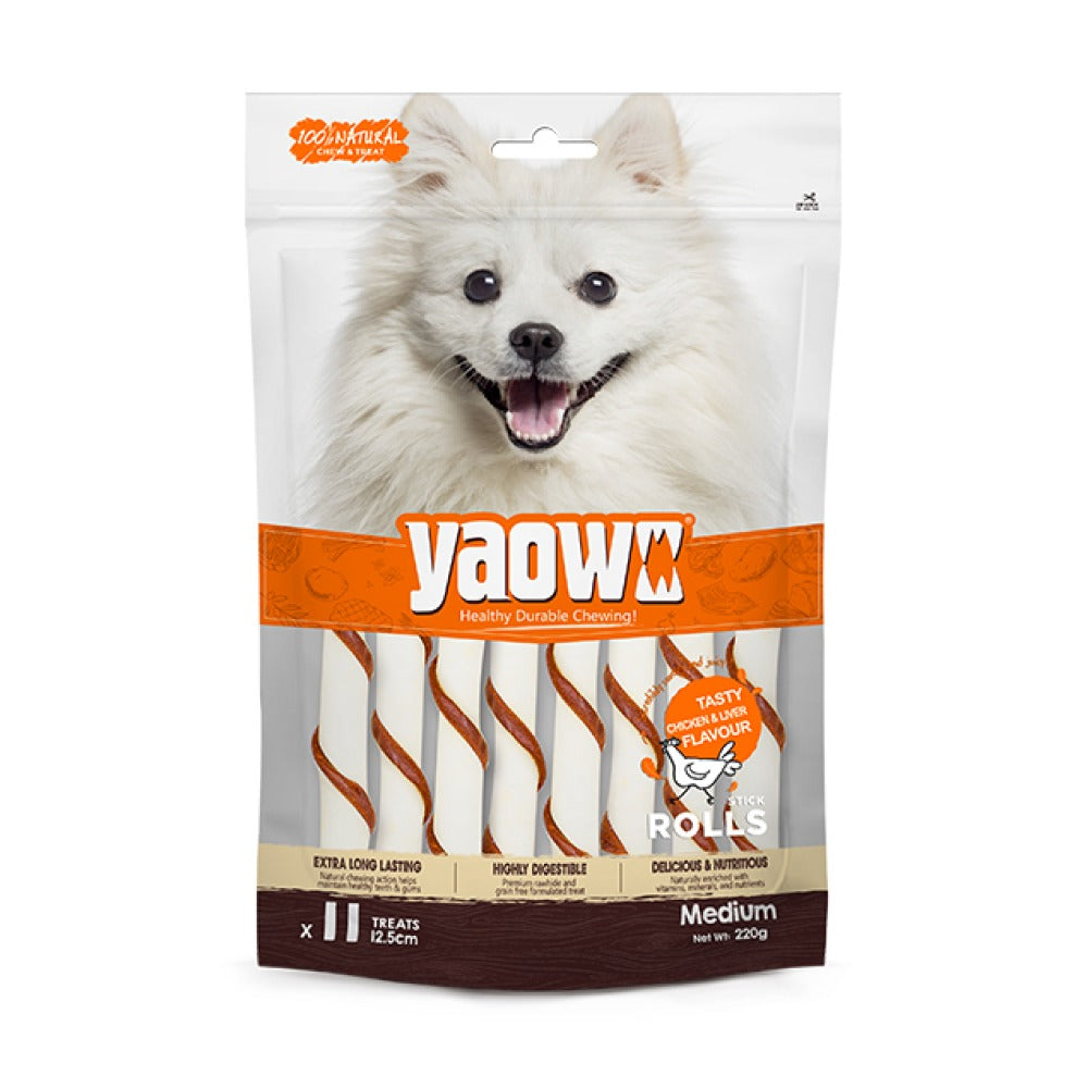 Gnawlers Yaowo Stick Roll Dog Treats (5 inch)