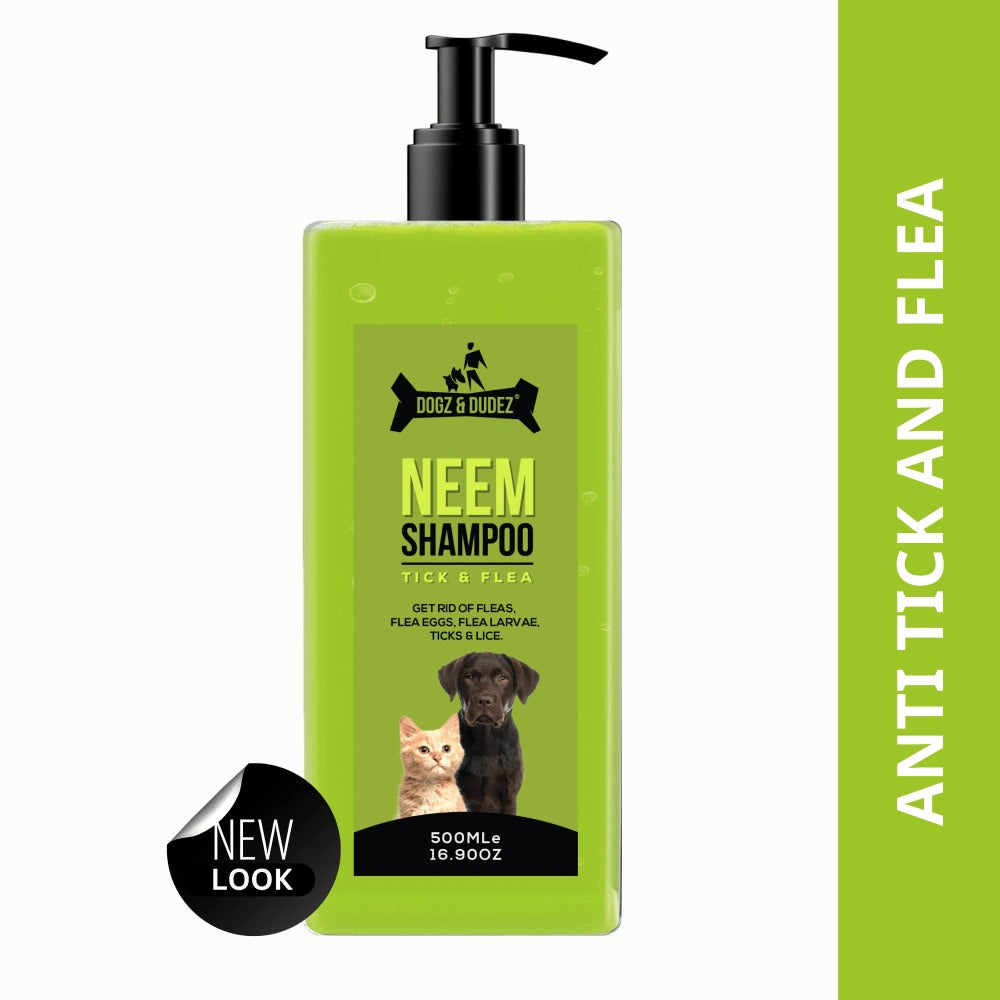 DOGZ & DUDEZ Natural Neem Anti Tick and Flea Shampoo for Dogs and Cats