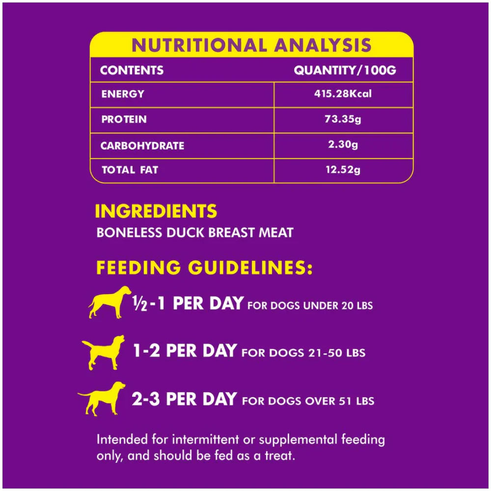 Pawsindia Organics Raw Bites Duck Jerky Dog Treats