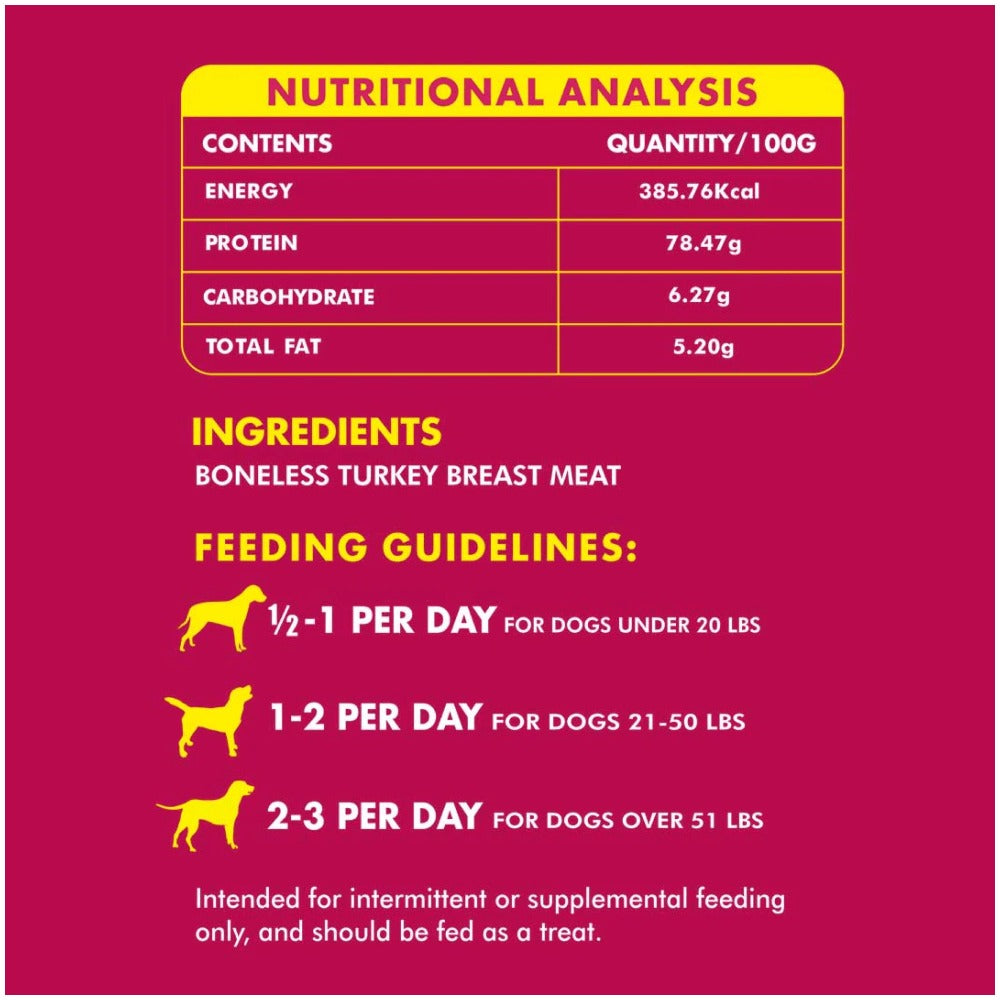 Pawsindia Organics Raw Bites Turkey Jerky Dog Treats