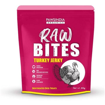 Pawsindia Organics Raw Bites Turkey Jerky Dog Treats