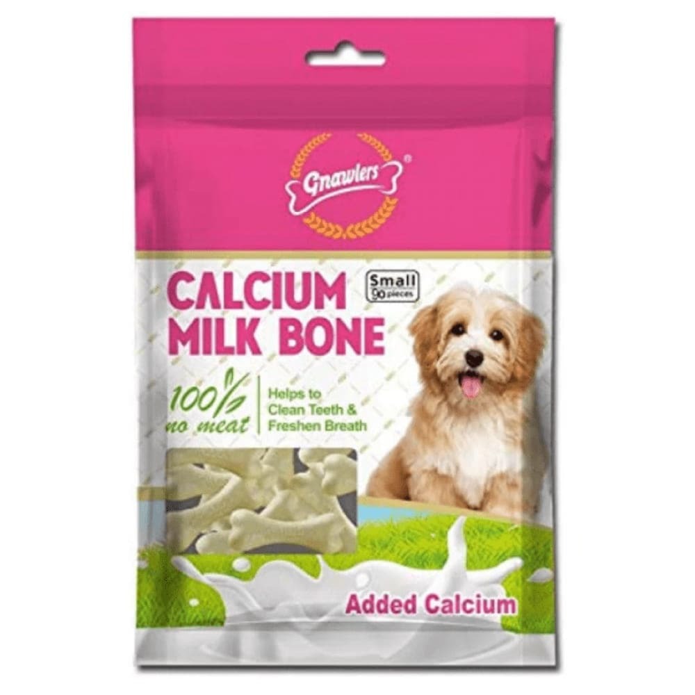 Gnawlers Calcium Milk Bone Treats & Kong Extreme Goodie Bone Toy Combo for Dogs