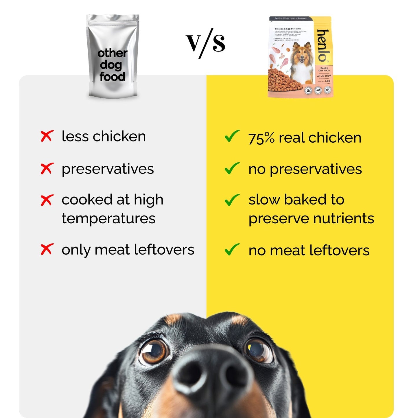 Henlo Chicken & Vegetable and Chicken & Egg Baked Dry Food for Adult Dogs Combo